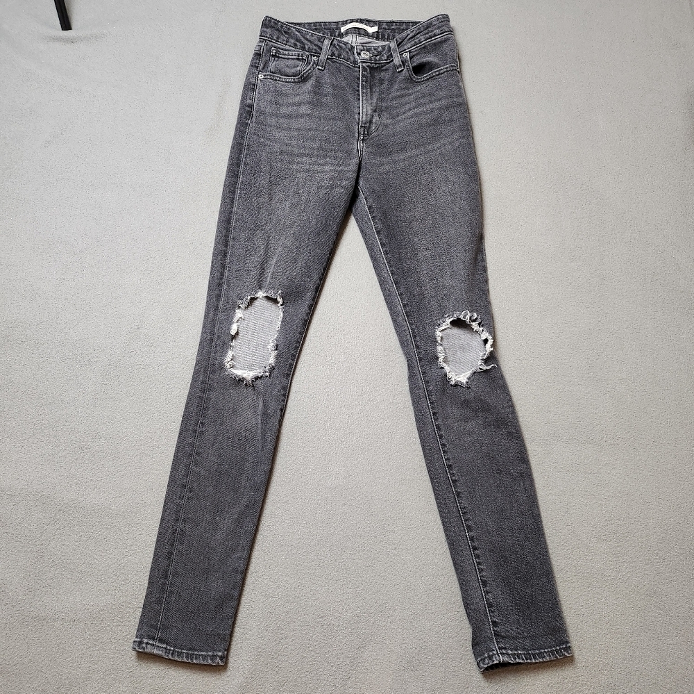 Levi's 721 High Rise Skinny Jeans Distressed Sz 26